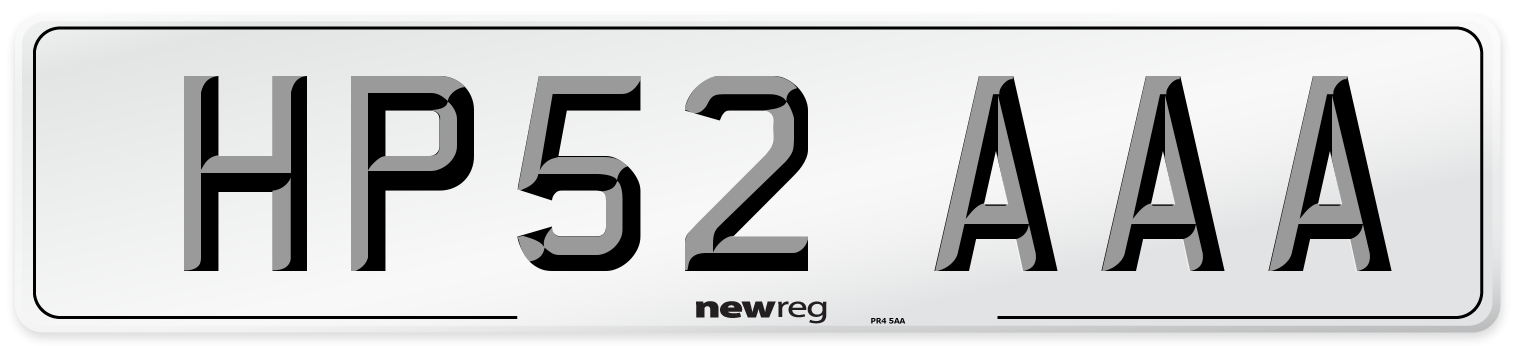 HP52 AAA Number Plate from New Reg